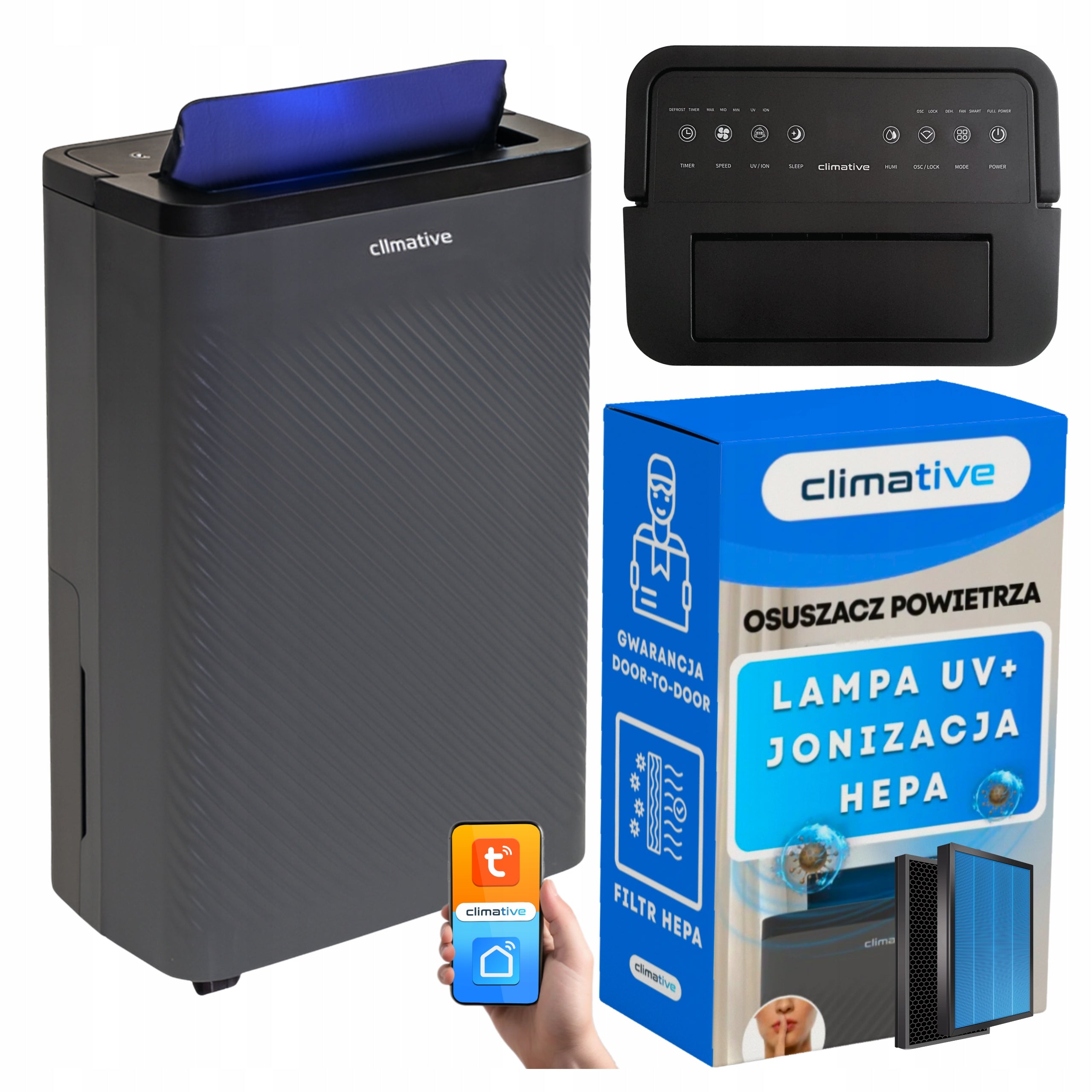 Dehumidifier Climative Nexi 12l 40m2 moisture absorber Filter ION UV