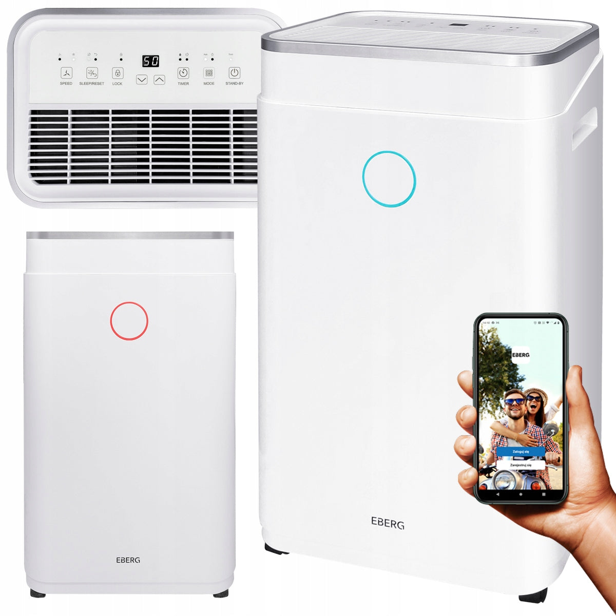 Dehumidifier EBERG AZARI absorber 20l/24h +WiFi +TIMER +hygrostat