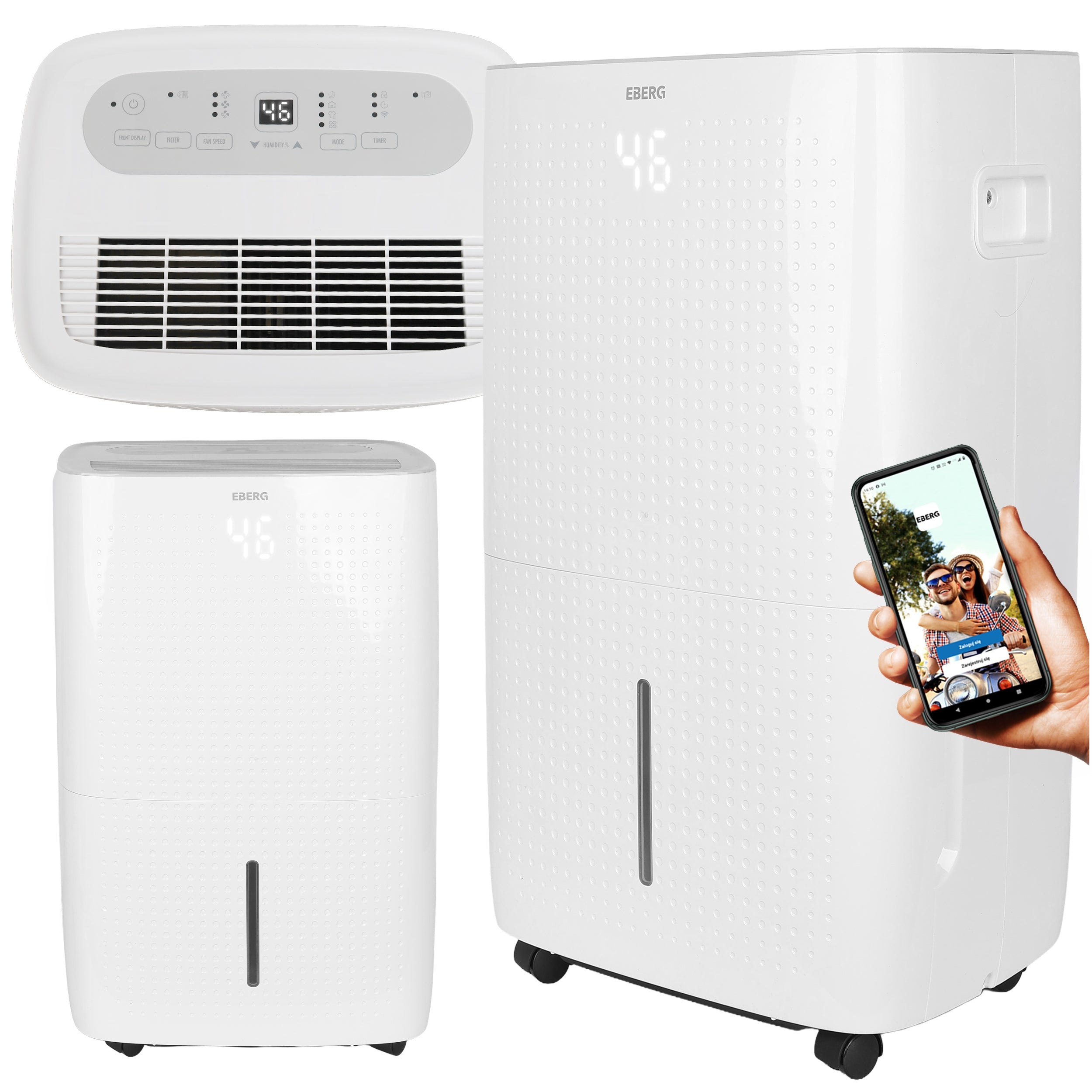 Dehumidifier EBERG moisture absorber 60L/24h +WiFi +TIMER+HIGROSTAT