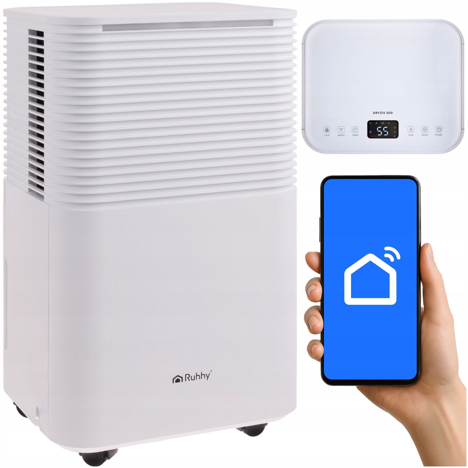 Dehumidifier Efficient Moisture Absorber 12L/ Hygrostat WiFi Timer