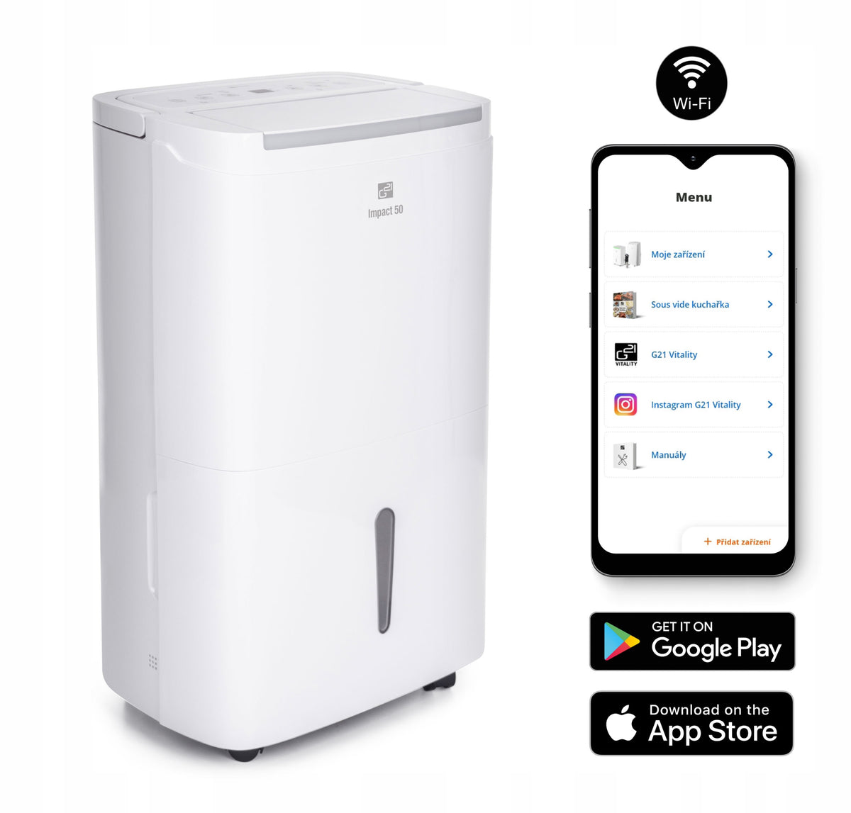 Dehumidifier G21 Impact 50, capacity 50l/24h, WiFi Brand G21