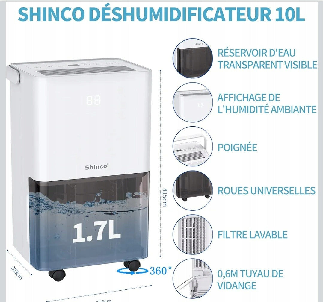 Dehumidifier Shinco, 10 L/day Brand Shinco