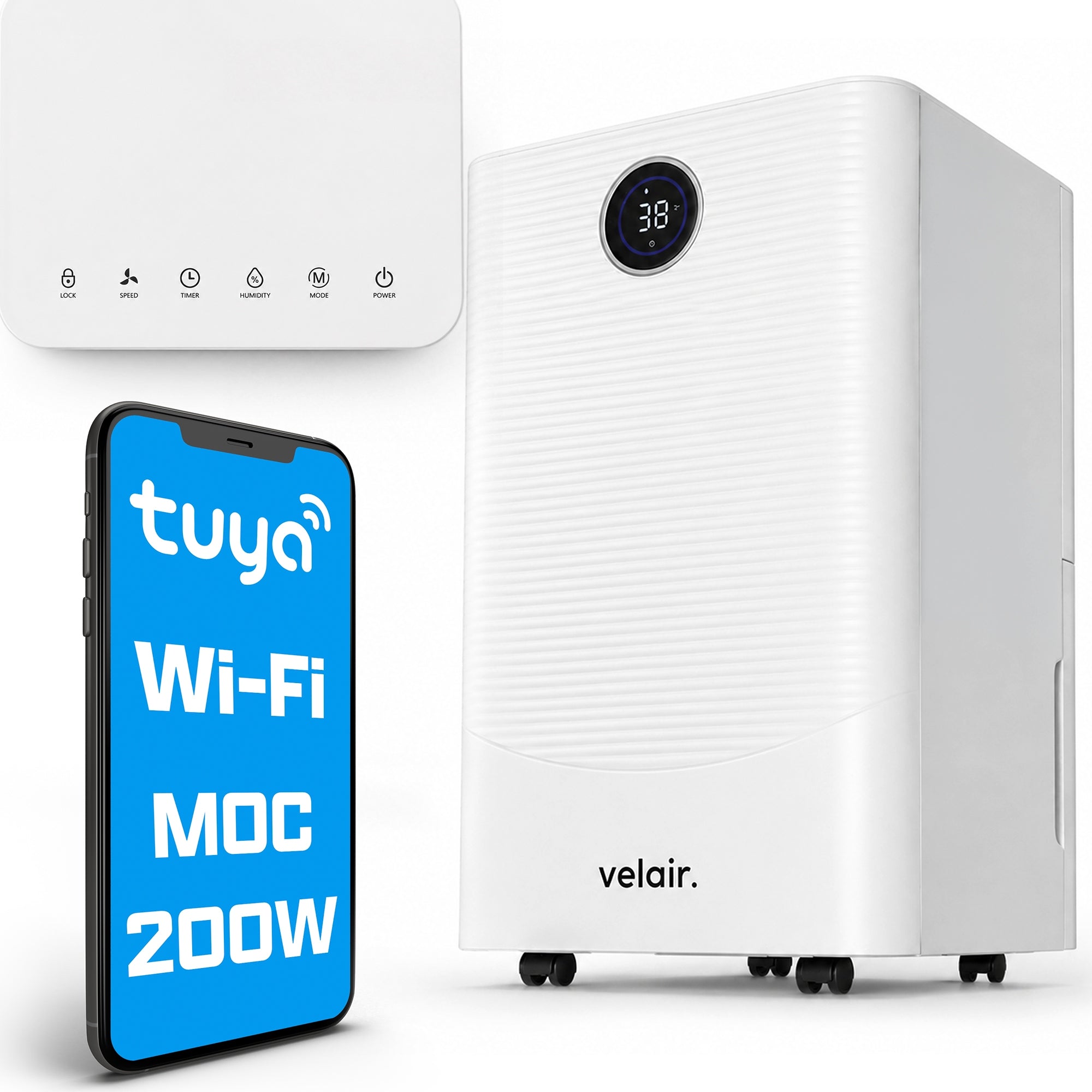 Dehumidifier VELAIR AURO 12l/24h WiFi QUIET moisture absorber