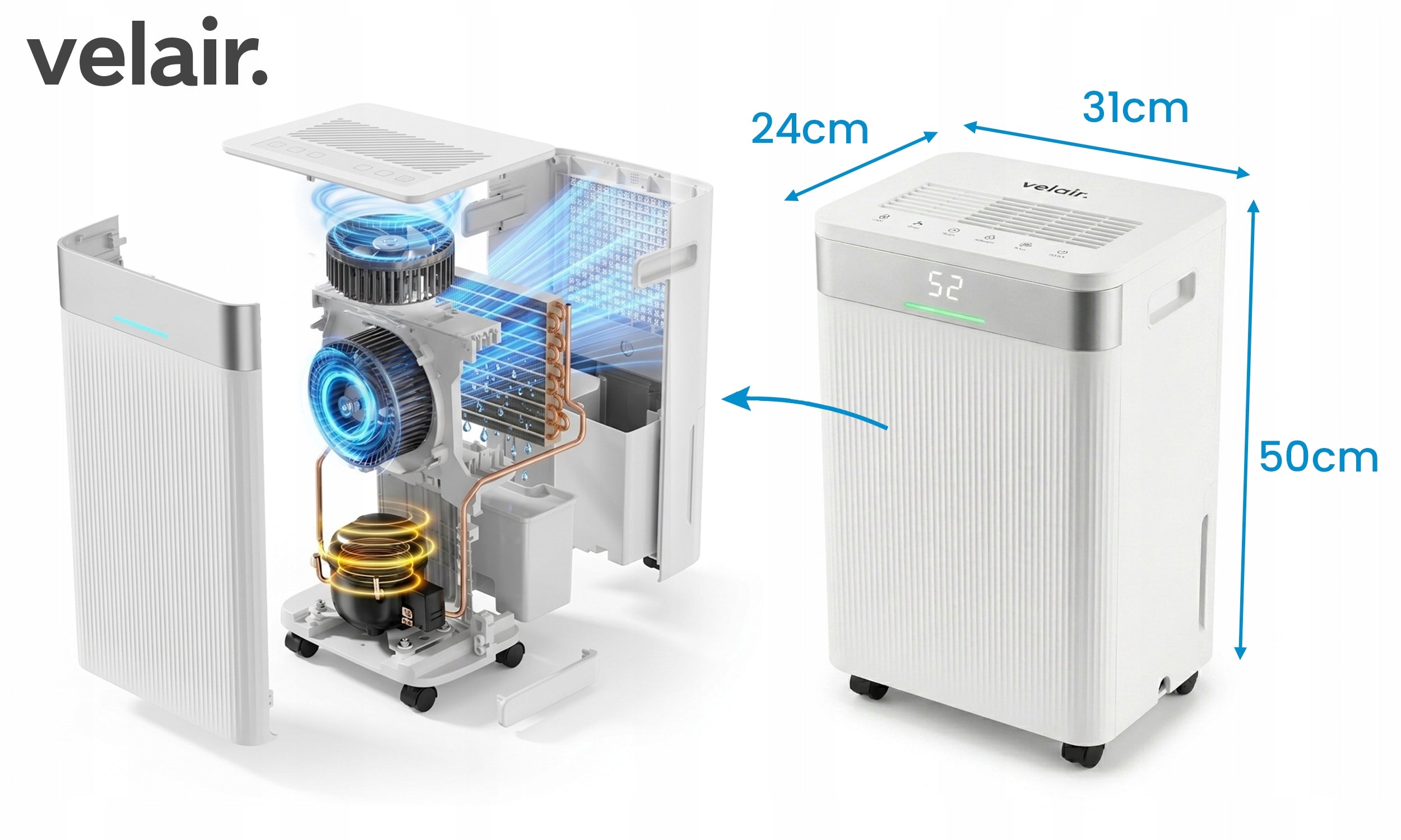 Dehumidifier VELAIR LUMEA X 20l/24h WiFi +TIMER Medical device no