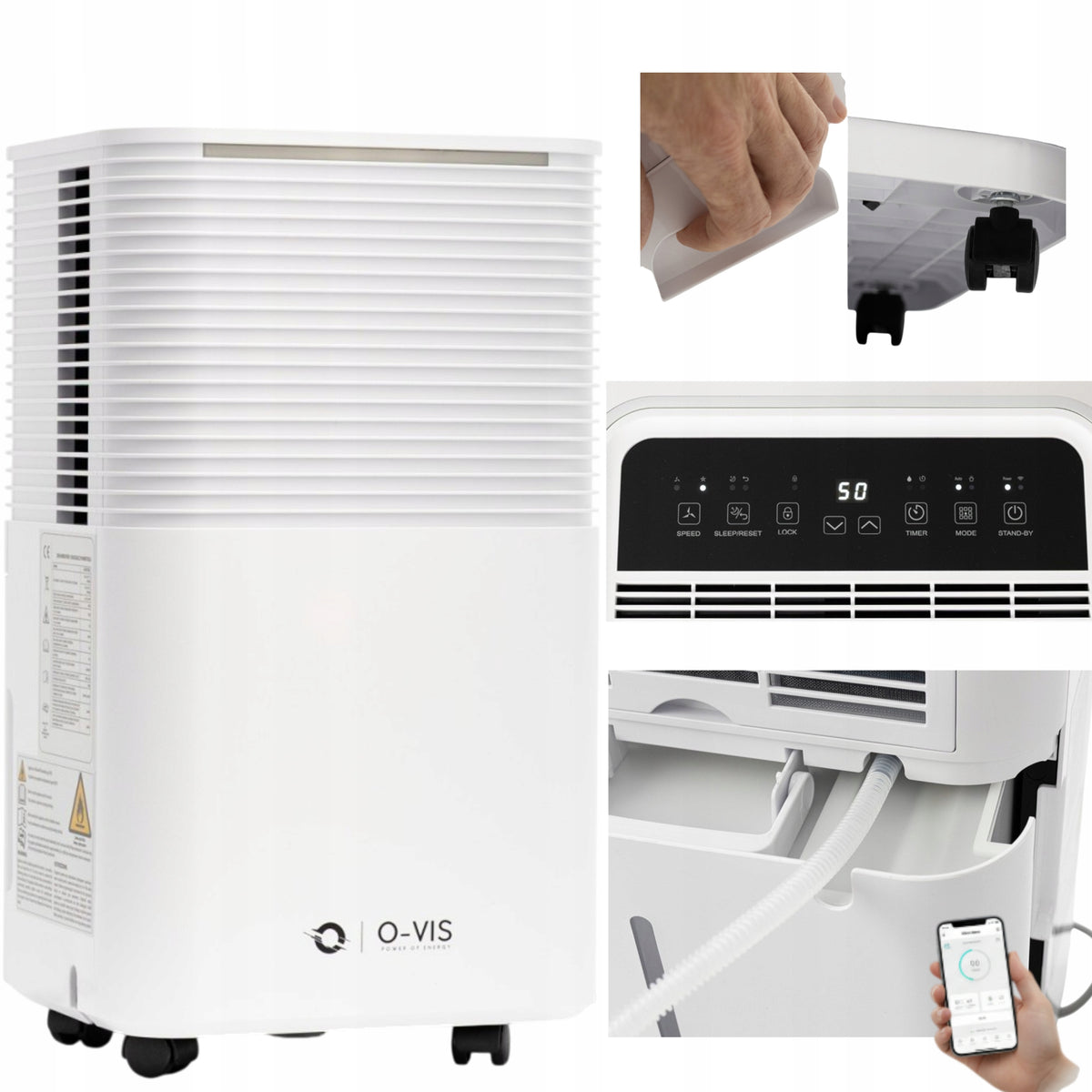 Dehumidifier WiFi Timer Hygrostat House Moisture Absorber 12l/24h