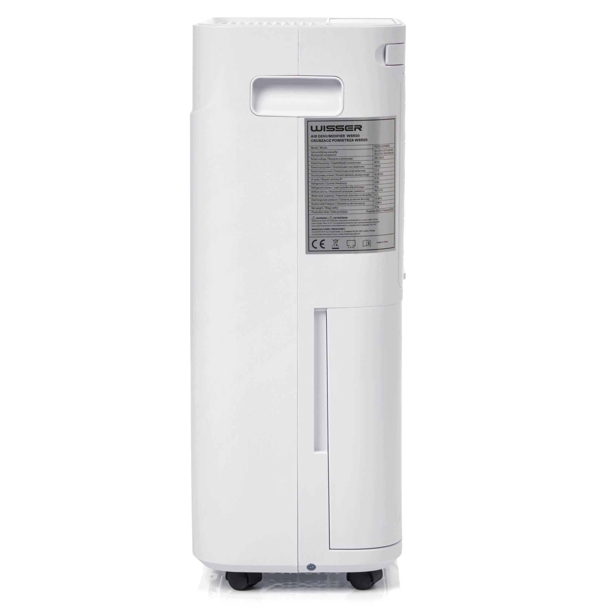 Dehumidifier Wisser 20L/24h WiFi Timer Hygrostat 440W Manufacturer code 17925