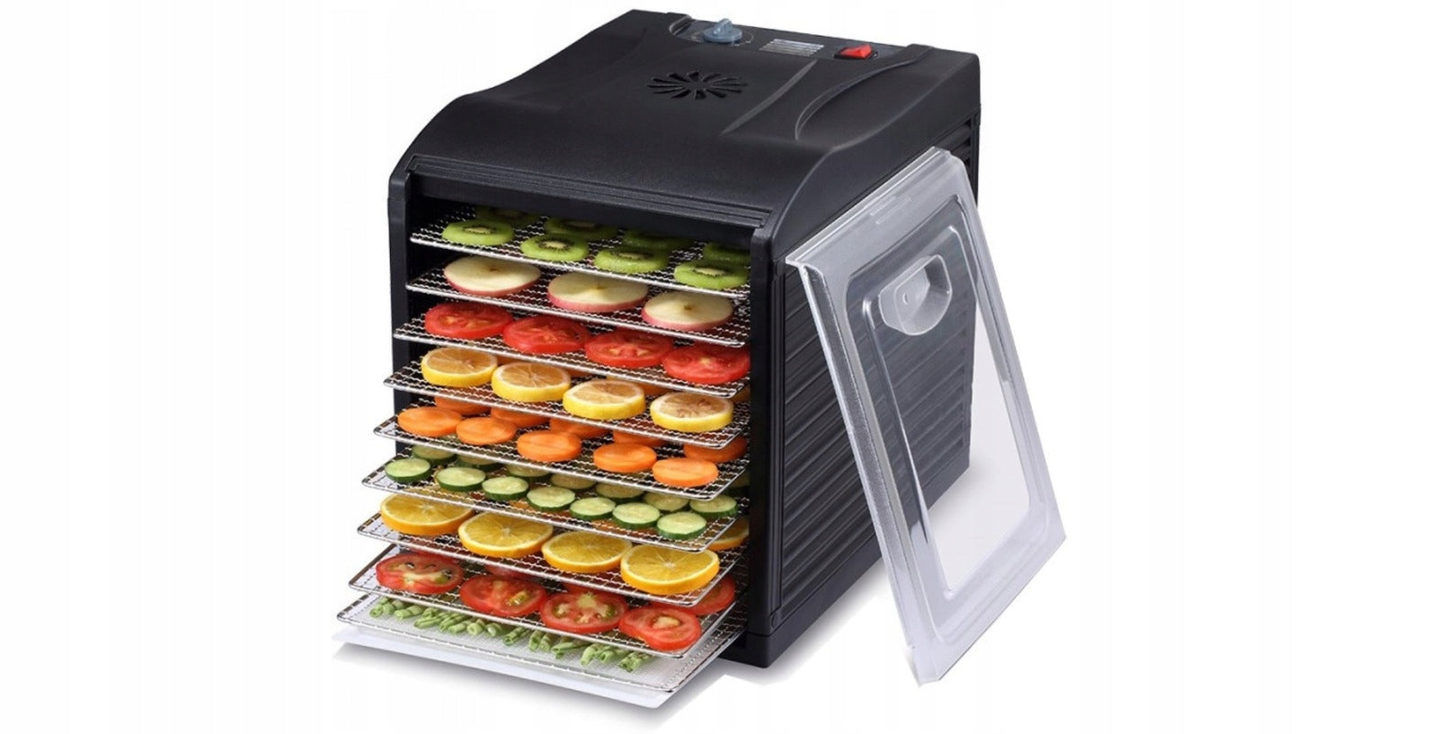 Dehydrator Zyle Grand / 9 trays / 30,5 × 33 cm - Fruit and vegetable dryer Dominant color black