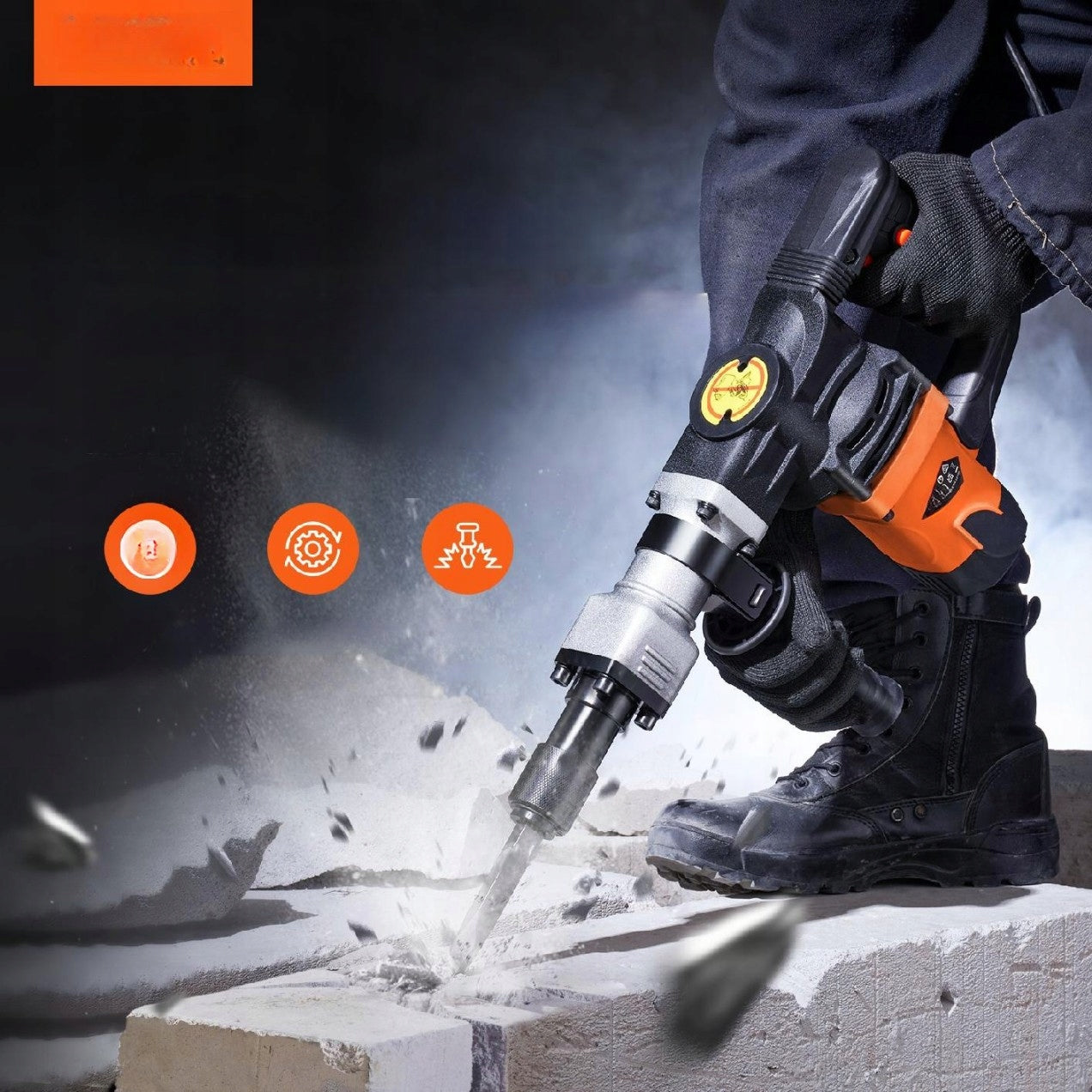 Demolition Hammer for Concrete 1600 W 2 Chisels Brand no brand