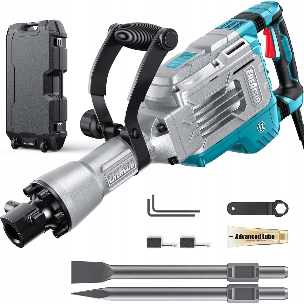 Demolition hammer 1700 W 65 J SDS-Hex with chisels and ENEACRO case