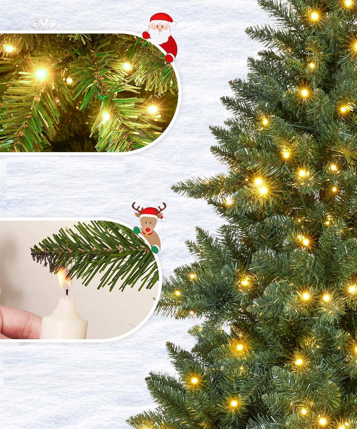 Dense Artificial Christmas Tree 210cm with lighting and stand as alive Brand no brand