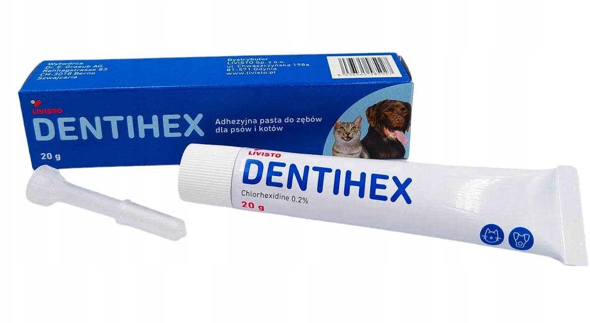 Dentihex chlorhexidine 2 mg/g adhesive toothpaste for dog and cat 20 g