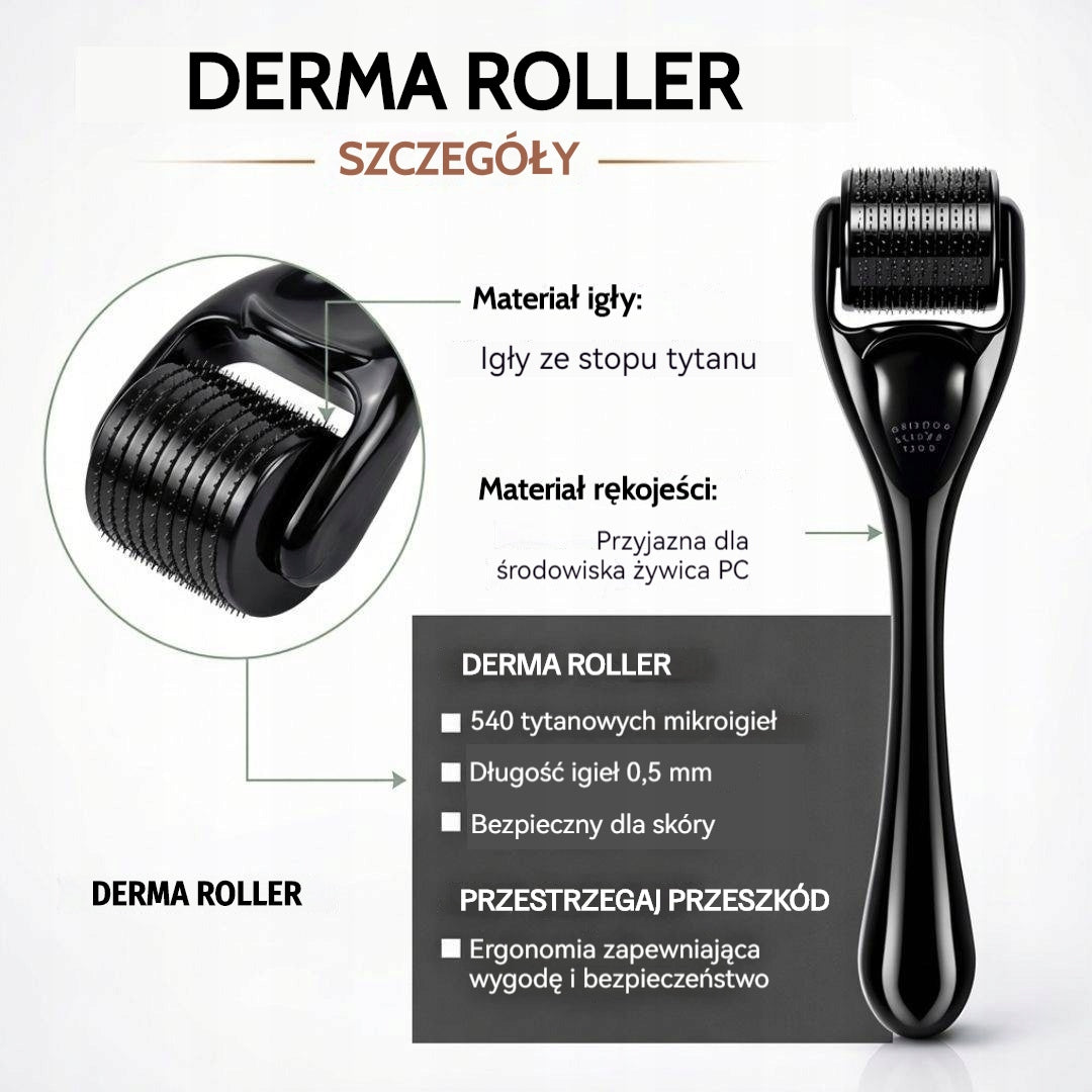 Derma Roller 0,5mm,Porost Włosów i Brody,Przenośny,Etui Kryształowe Gratis Manufacturer code E00025