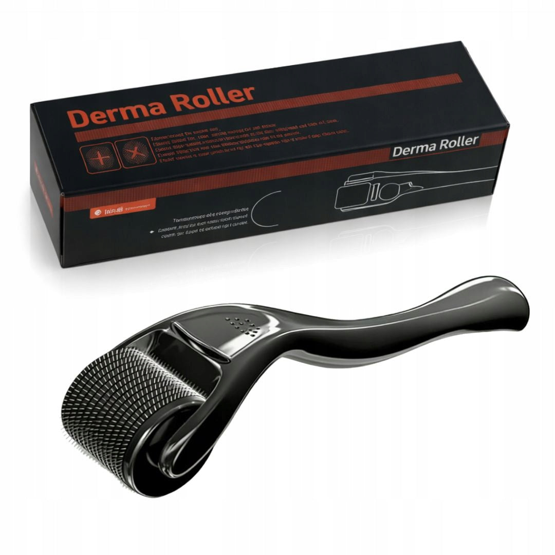 Derma Roller 0,5mm,Porost Włosów i Brody,Przenośny,Etui Kryształowe Gratis