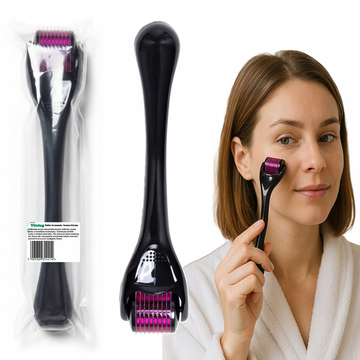 Derma Roller Mesotherapy Microneedle Face Massager Beard Body 0,3 mm