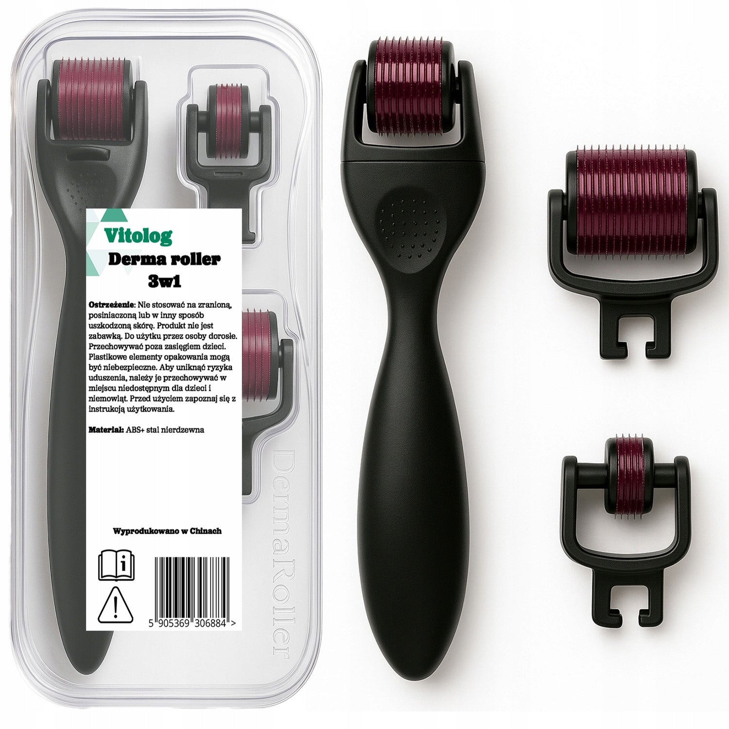 Dermaroller Mesotherapy Needle Massager Roller for Face Body Massage