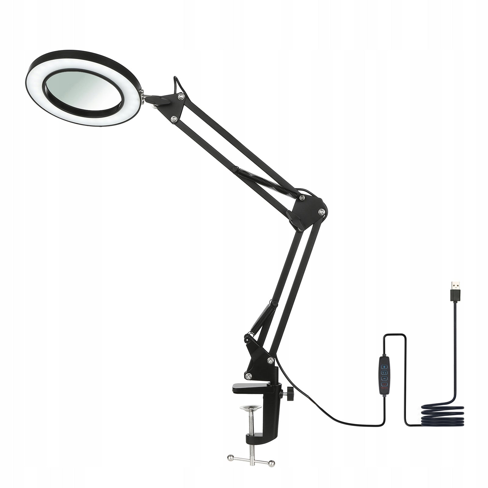Dermatological cosmetic lamp with magnifying glass adjustment for eyelashes, LED nails Color black