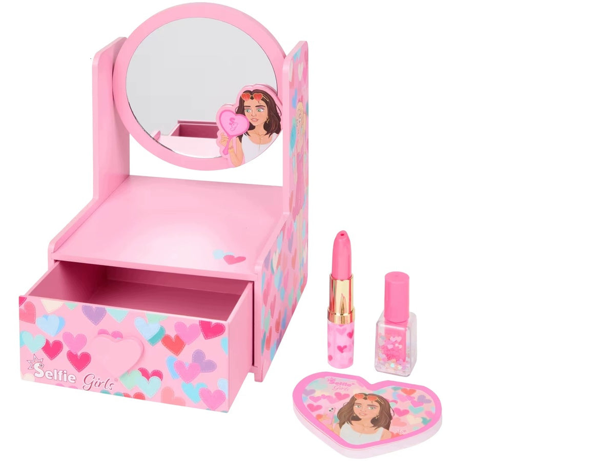 Dervnia Dressing Table with Play Accessories for Girls - Pink