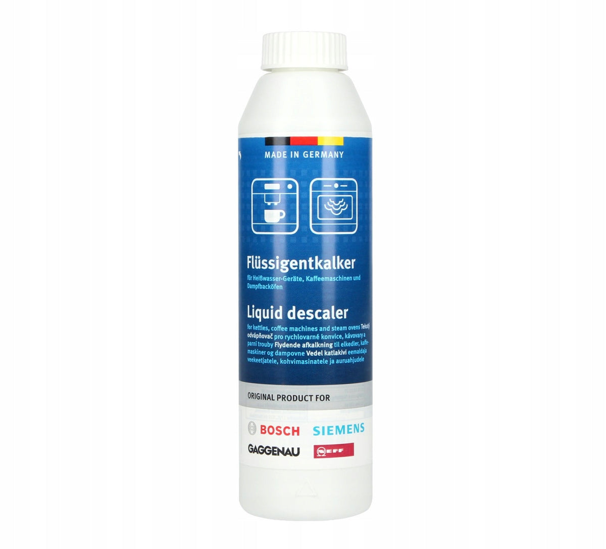 Descaler Bosch for steam ovens 250ml Product weight with unit packaging 0.27 kg