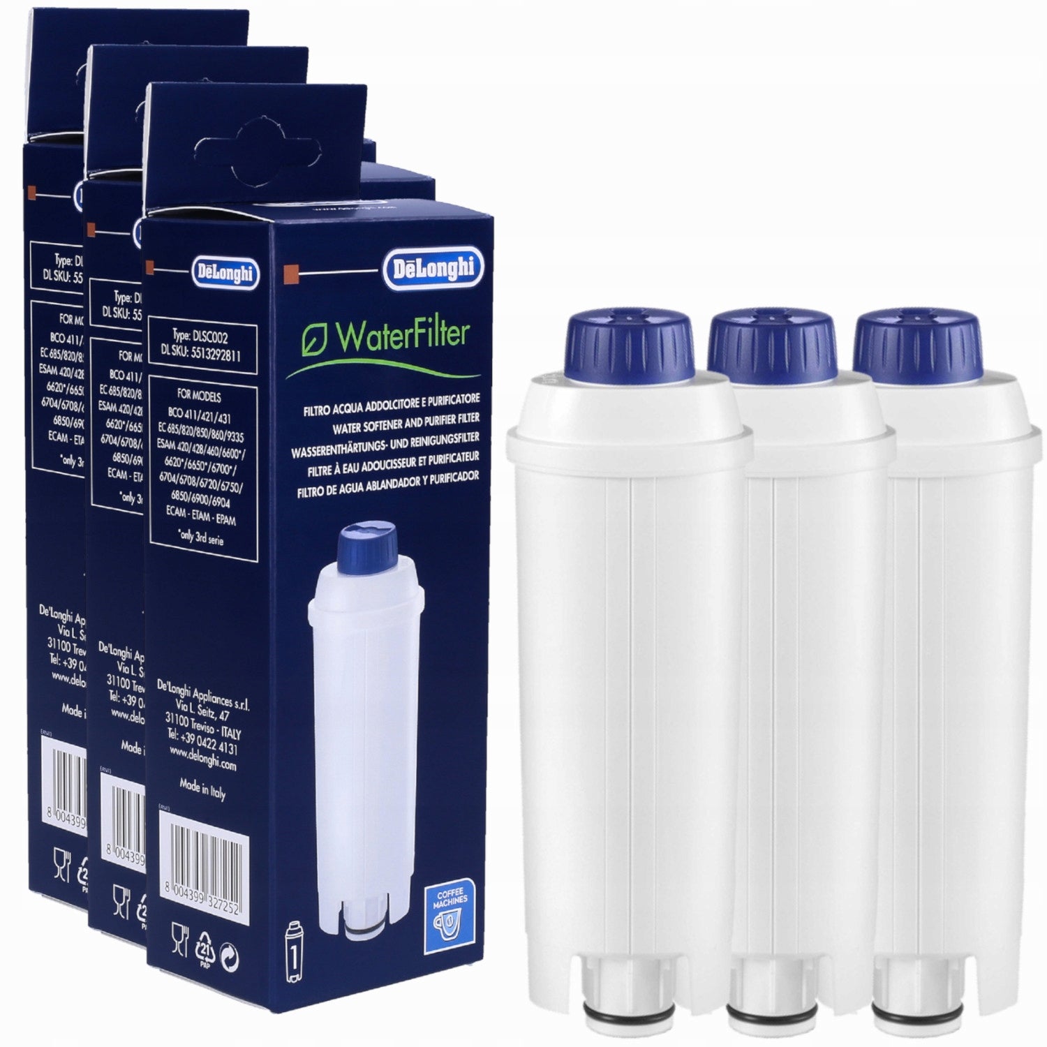 Descaler Delonghi for 500 ml machine + filter for Delonghi 3x machine Kind water filter