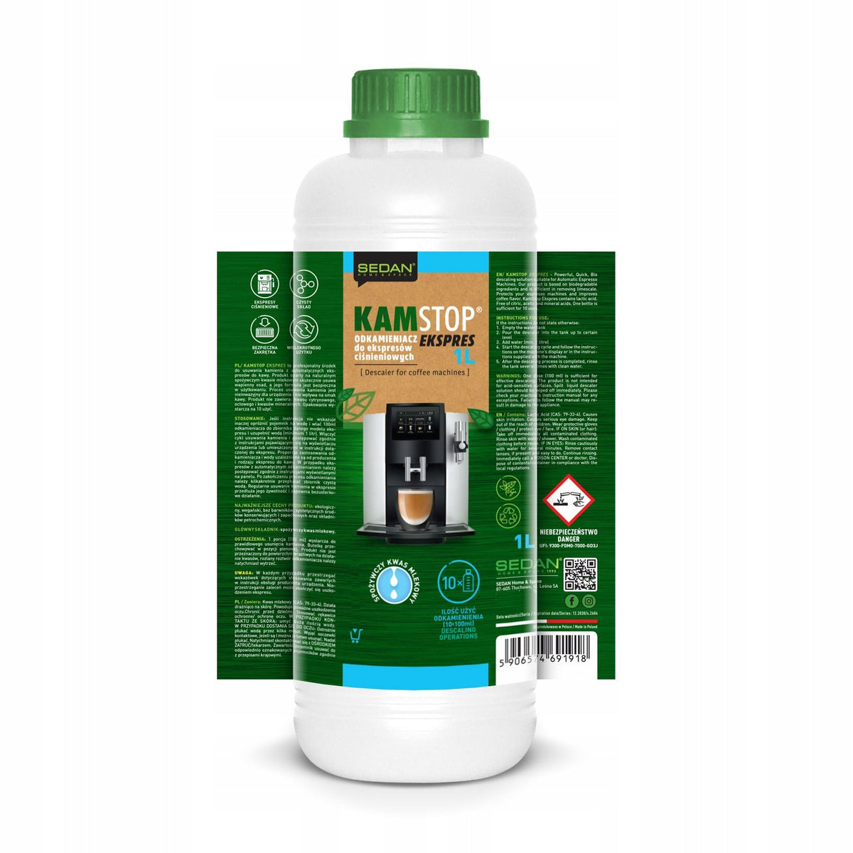 Descaler KAMSTOP PROFESSIONAL for organic lactic acid machines 1l Manufacturer code 5906574691918