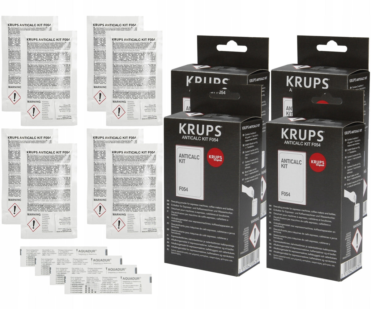 Descaler Krups F054 + water test for coffee machines | powder 4op x 2pcs 40g