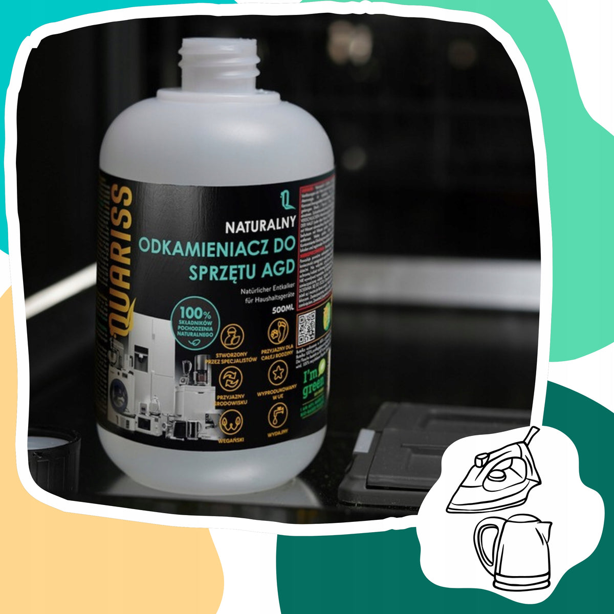 Descaler Liquid for Household Appliances Washing Machine Iron Kettle Dishwasher All in 1 Manufacturer code QUARISS_ODSAGD_500
