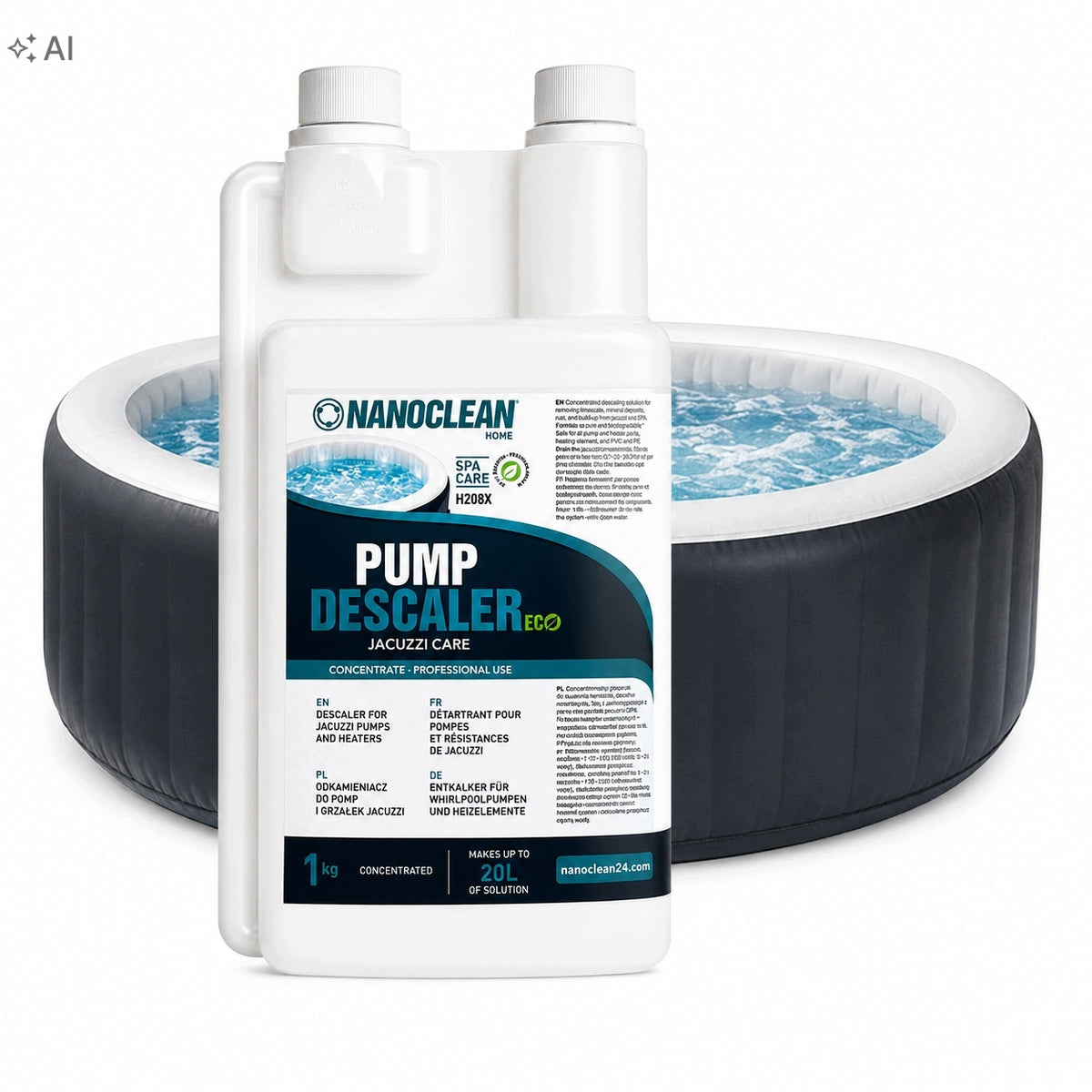 Descaler for Jacuzzi SPA Heater Pumps Installation CONCENTRATE NanoClean