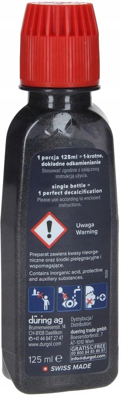 Descaler for pressure machines durgol swiss espresso 2x125ml PRO Manufacturer code 7640170981124