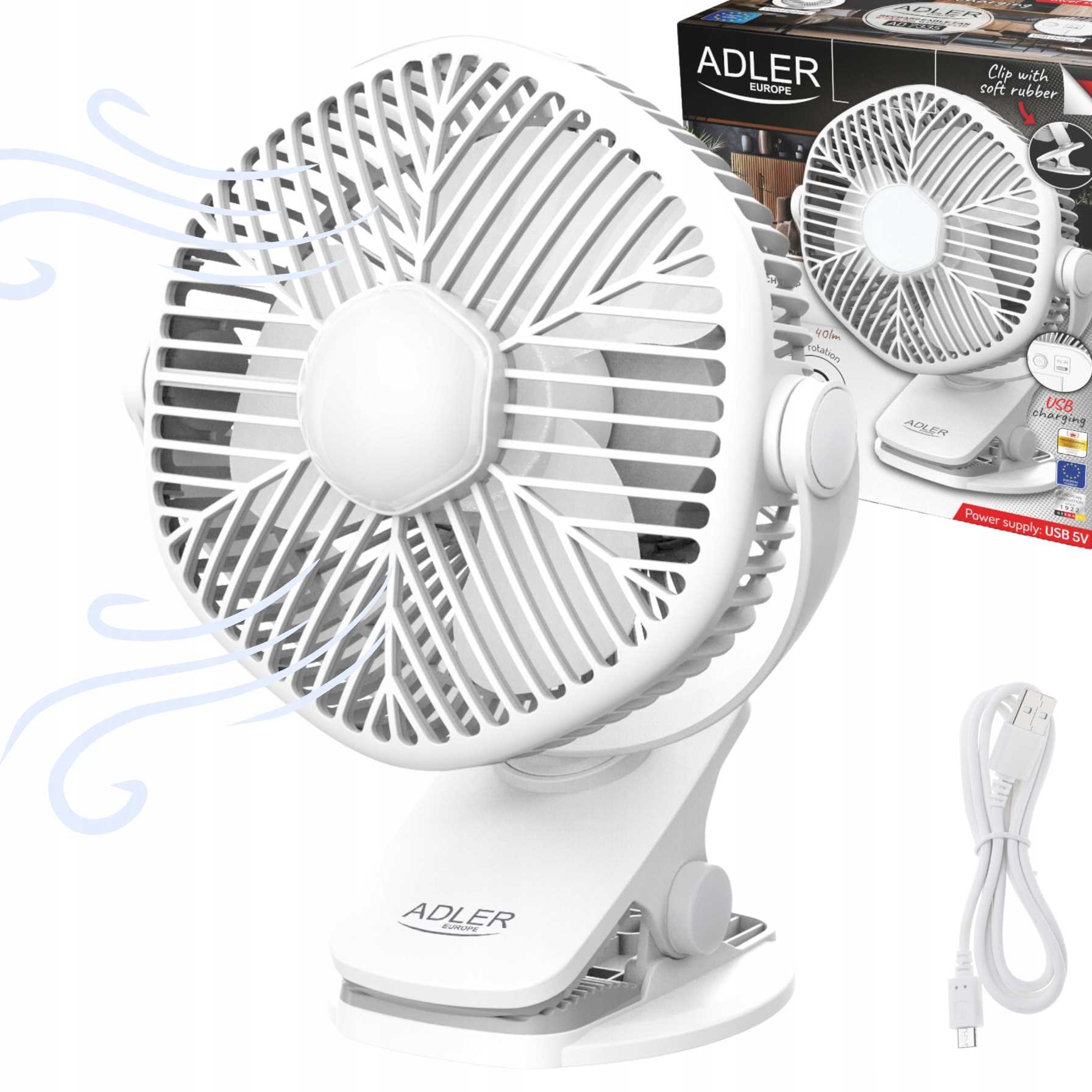 Desk Fan Mini Cordless Clip Home And Garden 3 Speeds LED Packaging status original