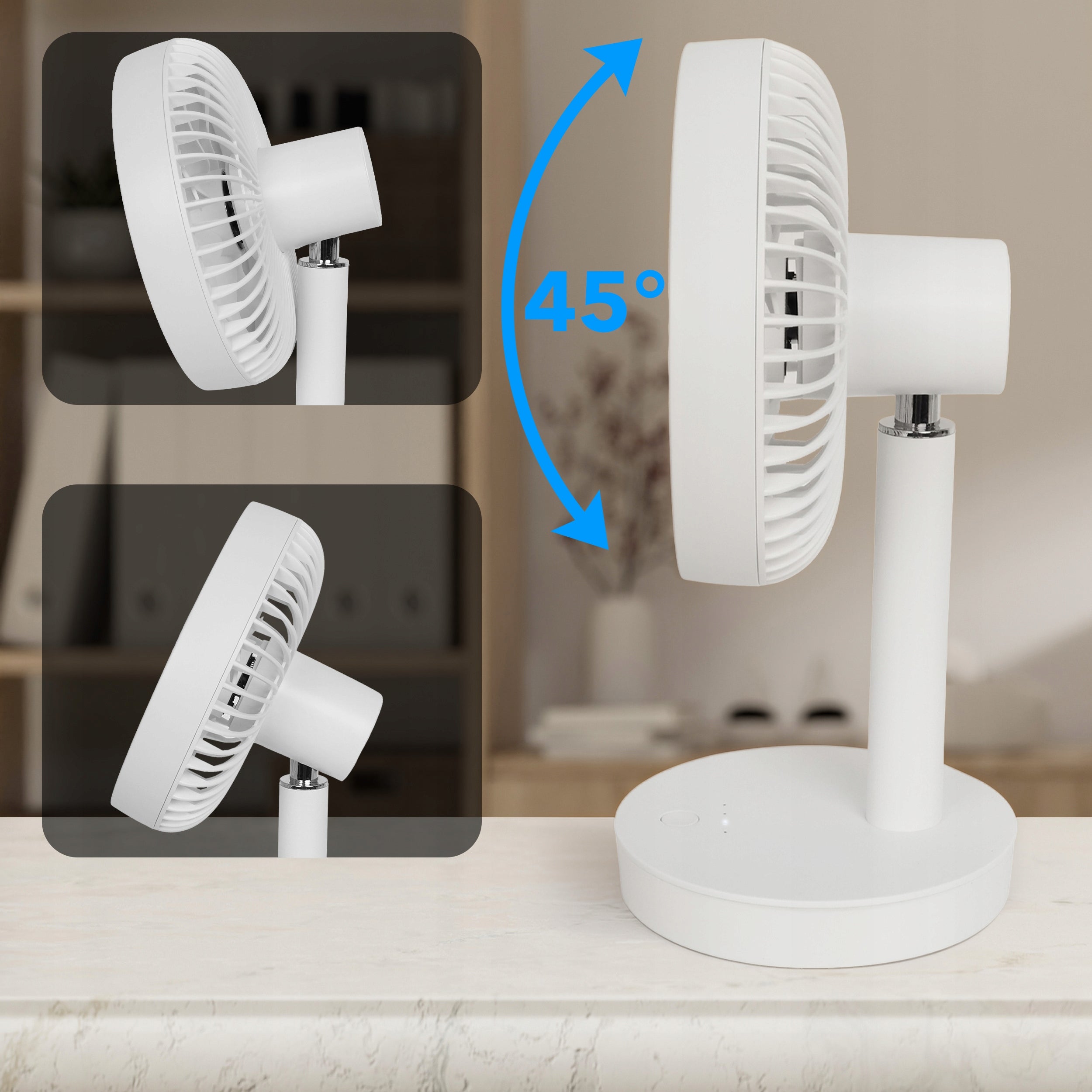 Desk Fan Wireless Quiet Standing Fan 7 Blades 4000mAh USB Brand EBERG
