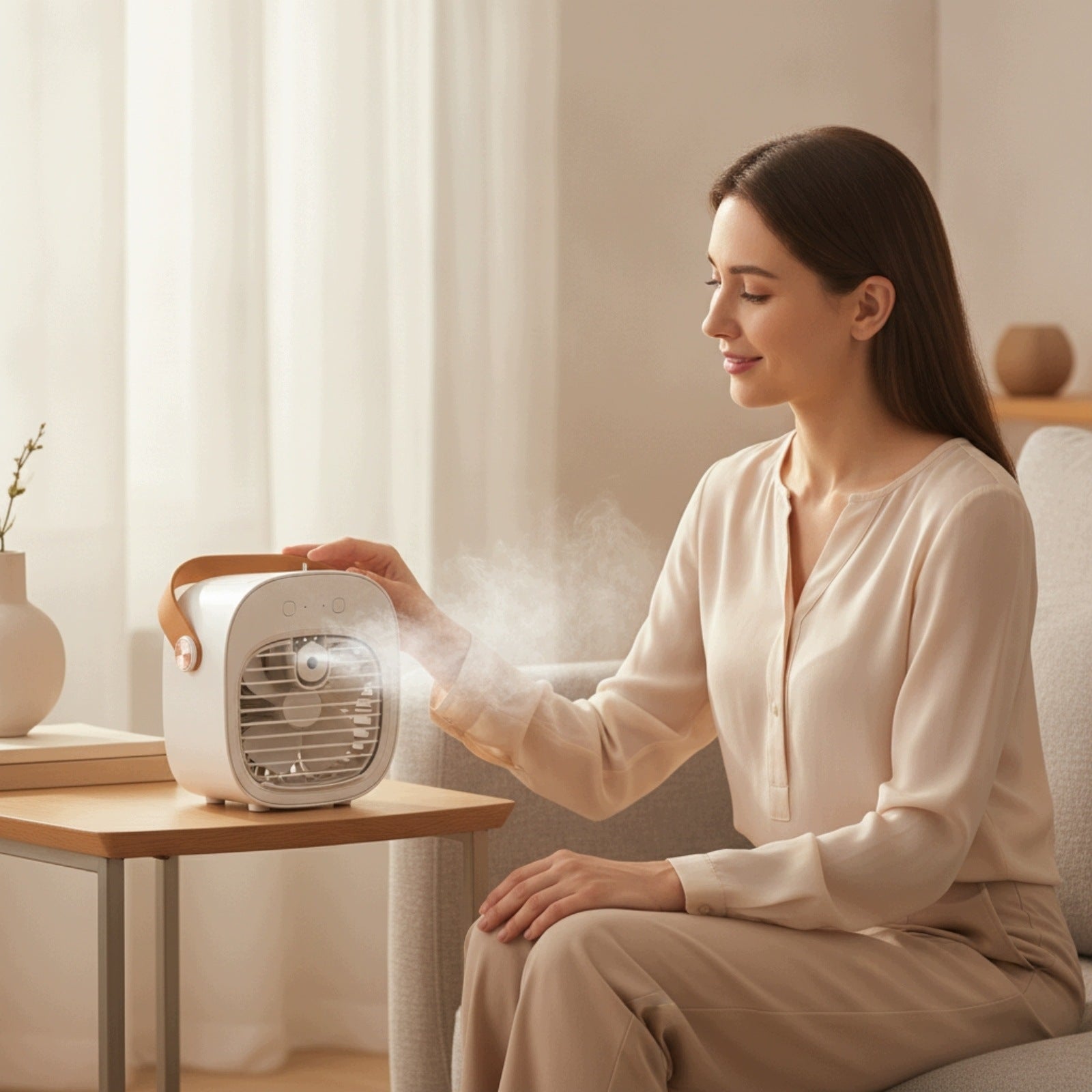 Desk Fan with Mist Spray Rechargeable Desk Misting Fan Cordless for Travel Brand no brand