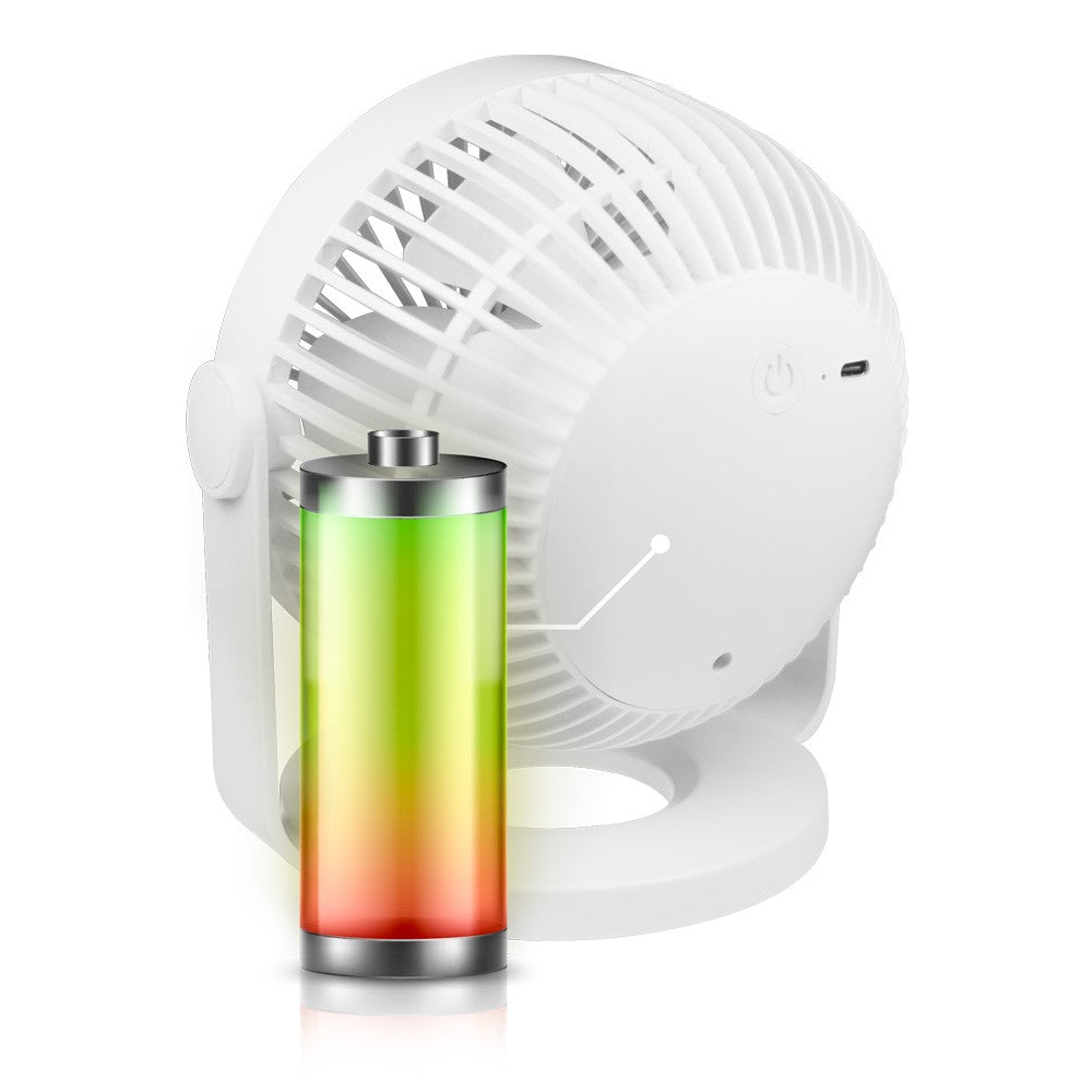 Desk Fan with USB-C Rechargeable Battery, White, 1200MAH 5W SAVIO AD-01 Brand Savio