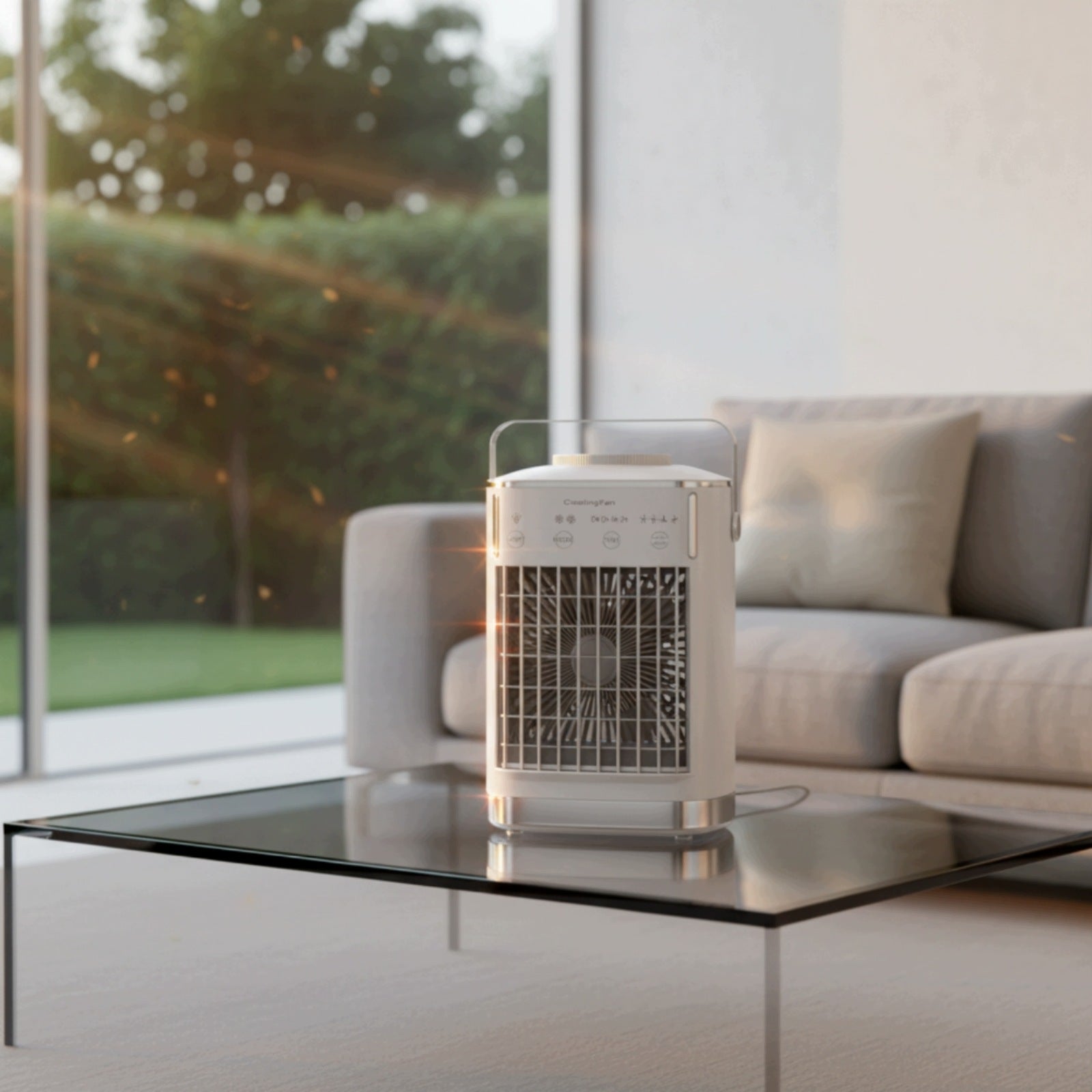 Desktop Air Cooler with Water Tank Timer for Dorm Room, Office Workers Packaging status original