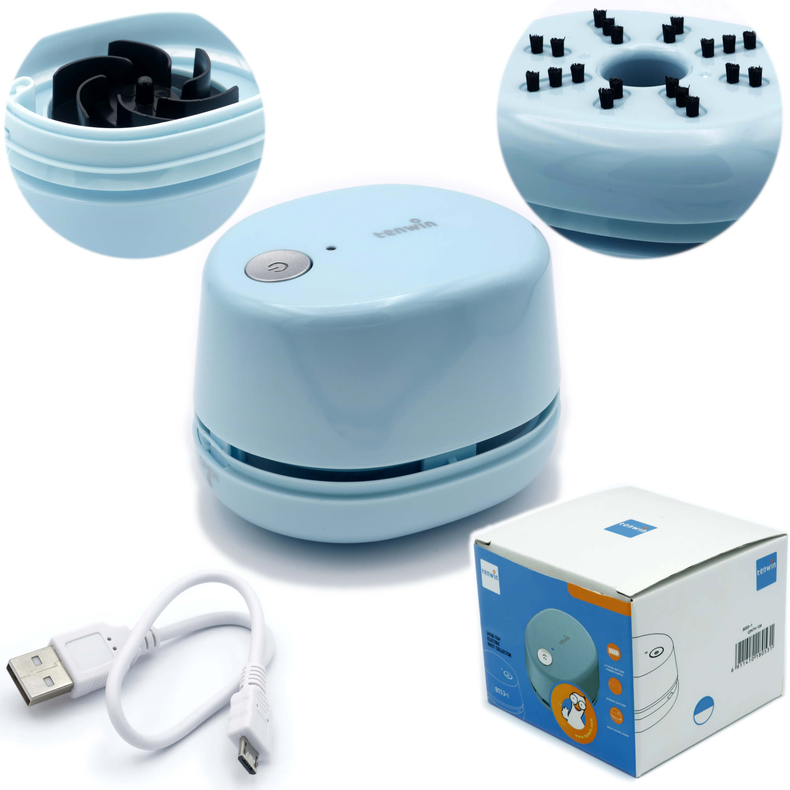 Desktop Vacuum Cleaner Mini Handheld Cordless Electric Battery TENWIN