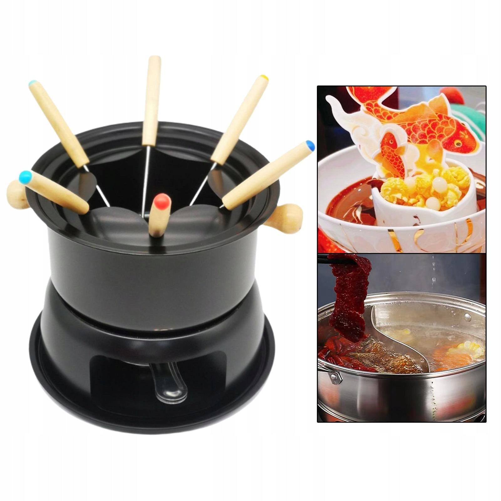 Detachable Fondue Maker Set with 6 Forks Domestic Carbon Steel Melting Pot Brand no brand