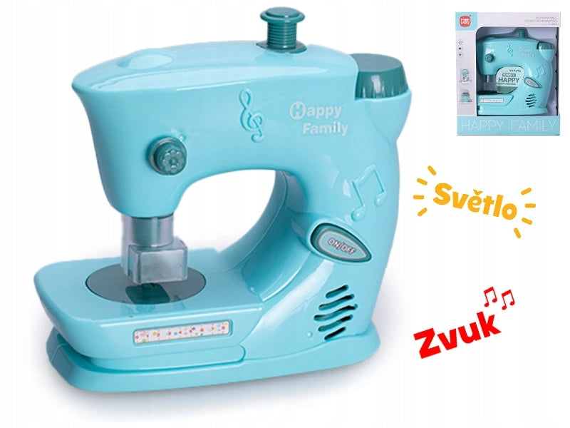 Dětský šicí stroj 15 x 15 cm na baterie se světlem a zvukem v krabičce Brand Mikro Trading