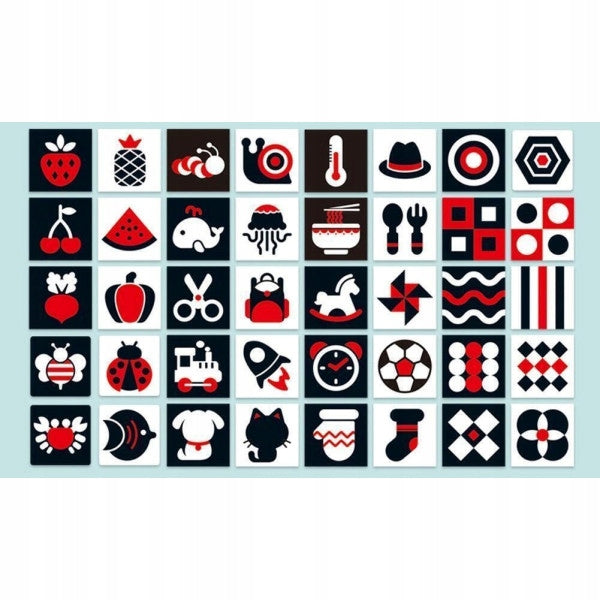 Developing Montessori cards for babies 3-6 m, 40 designs Packaging status original