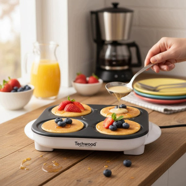 Device for mini pancakes Techwood TCP-044, 4 forms, 1500 W Packaging status original