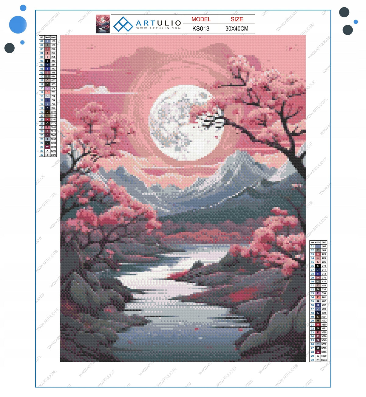 Diamond Embroidery Diamond Painting Mosaic Diamonds Square Moon Mountain Manufacturer code 5903810852300