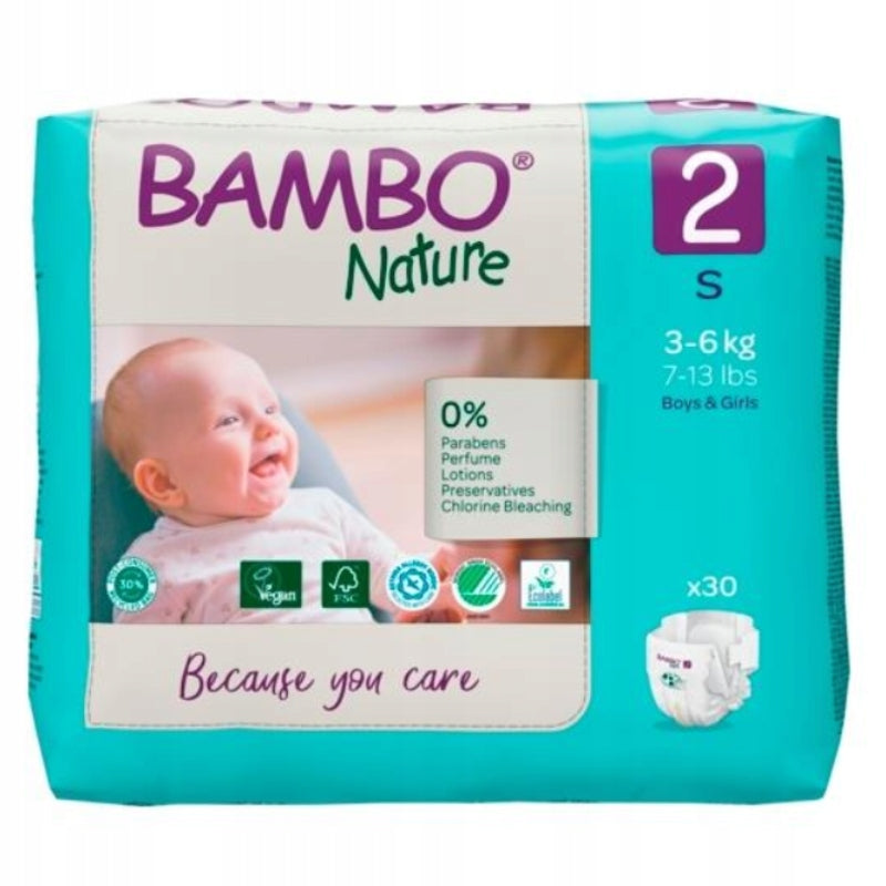 Diapers Bambo Nature 2Mini 3-6kg for Newborn Breathable Premium 30pcs Manufacturer code 1000019252