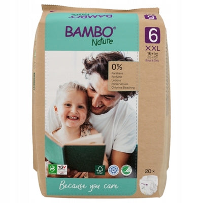 Diapers Bambo Nature 6 XXL 16kg+, Paper Bag 20 pcs.