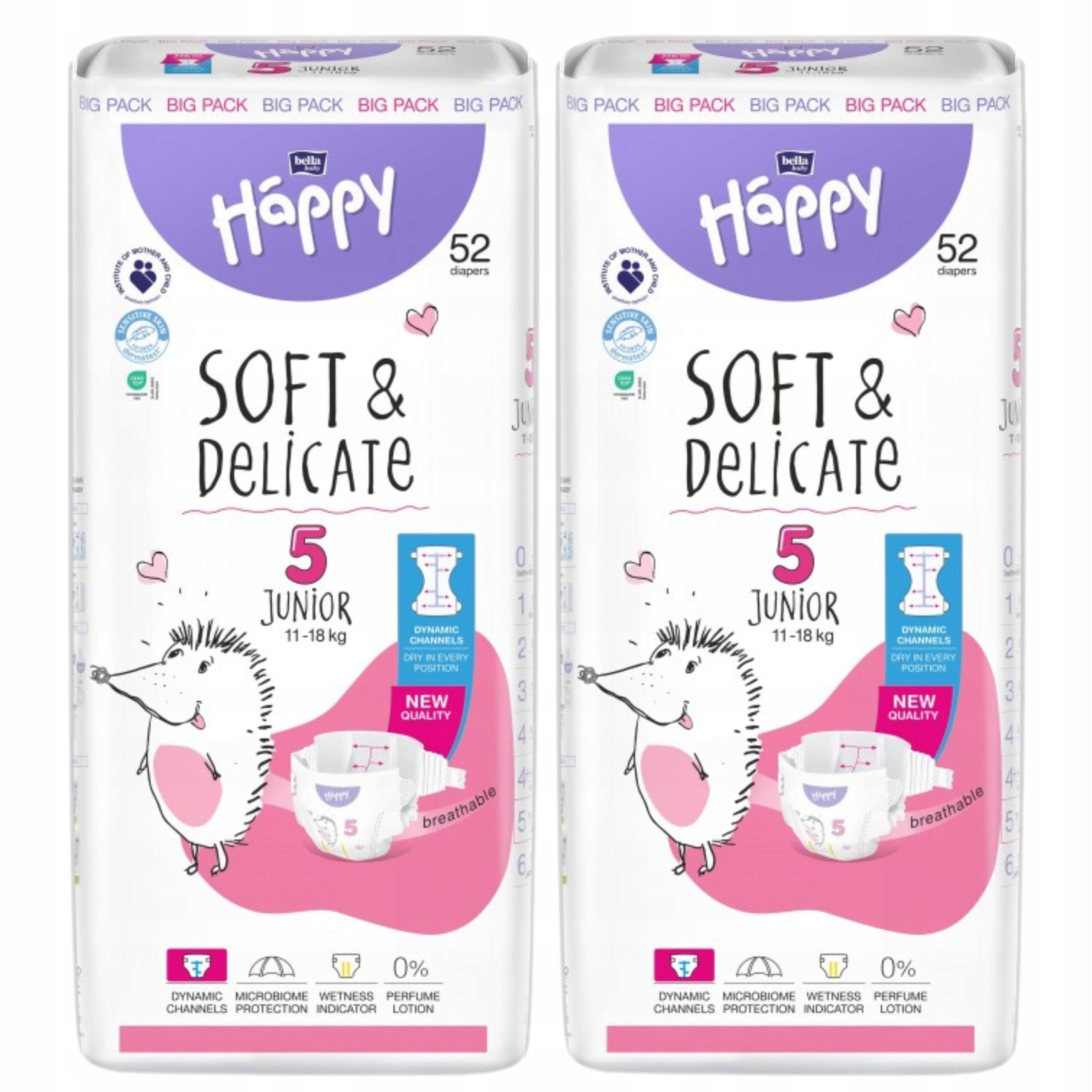 Diapers Bella Happy 5 Junior 11-18 kg 52 pcs BIG PACK