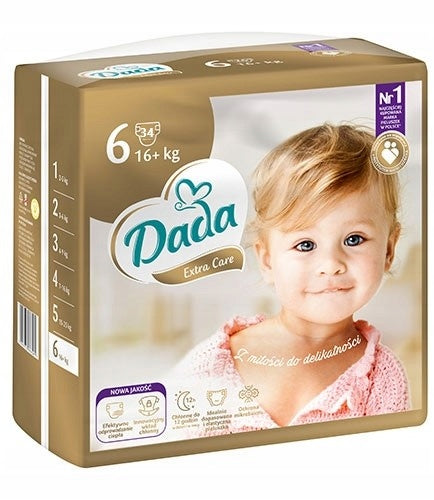 Diapers Dada Extra Care Roz. 6 16-30 kg 34 pieces OUTLET