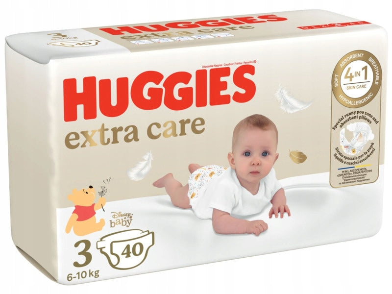 Diapers HUGGIES Extra Care 3 6-10kg (40 pcs) Diapers type disposable