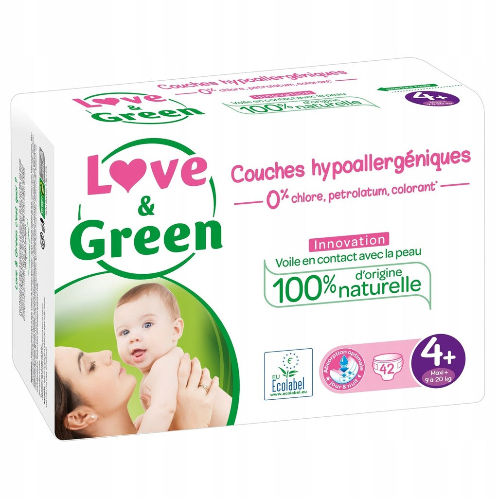 Diapers Love&Green Size 4+ 9-20 kg 42 pcs.
