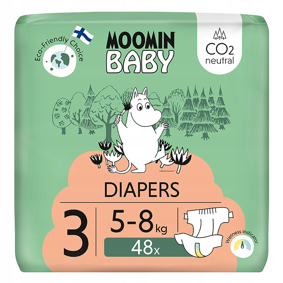 Diapers Moomin Baby 3 Midi 5 – 8kg 48 pcs Eko Muumi Absorbent+FREEBIE Manufacturer code 58105