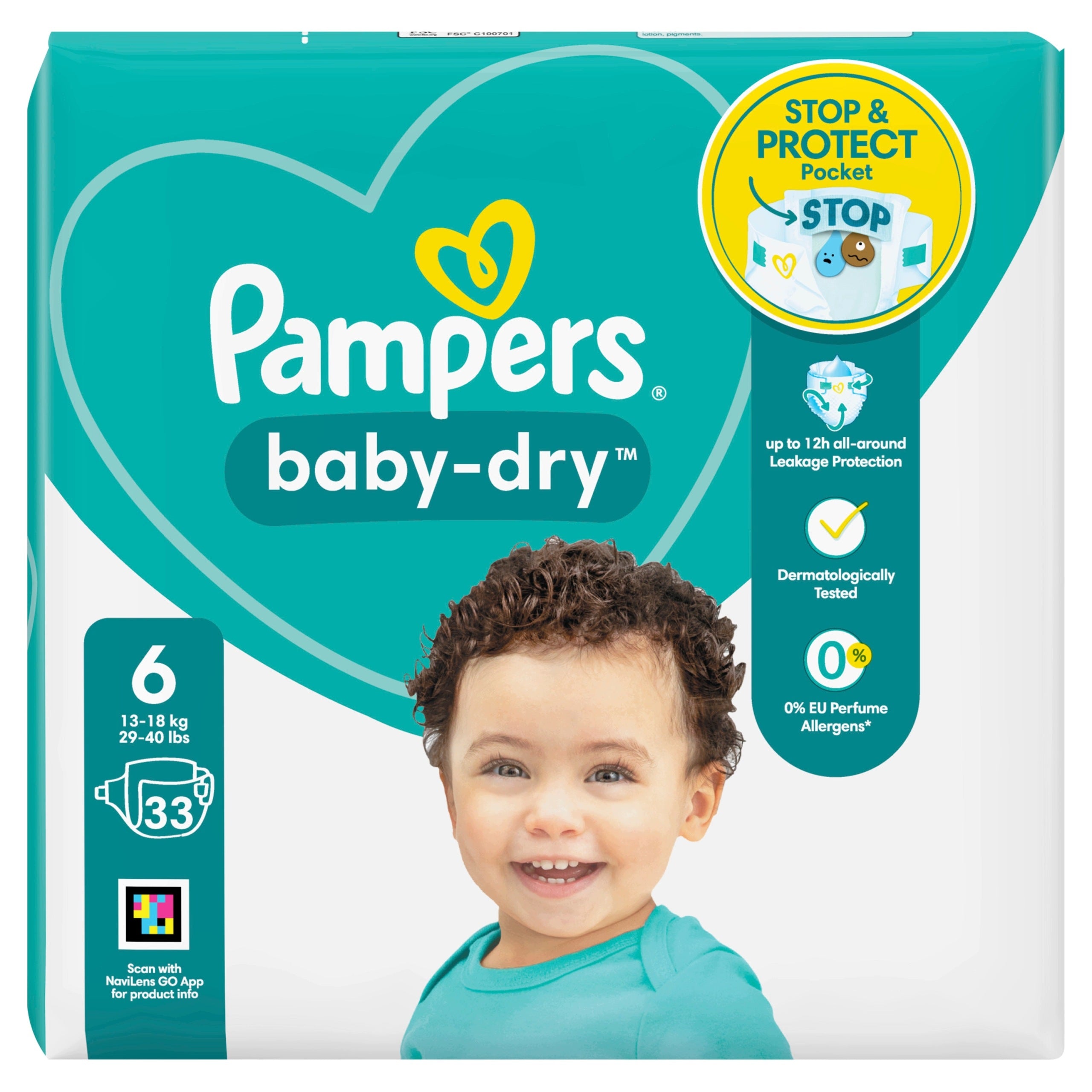 Diapers Pampers Baby-Dry Size 6 33 pcs Import United Kingdom Brand Pampers