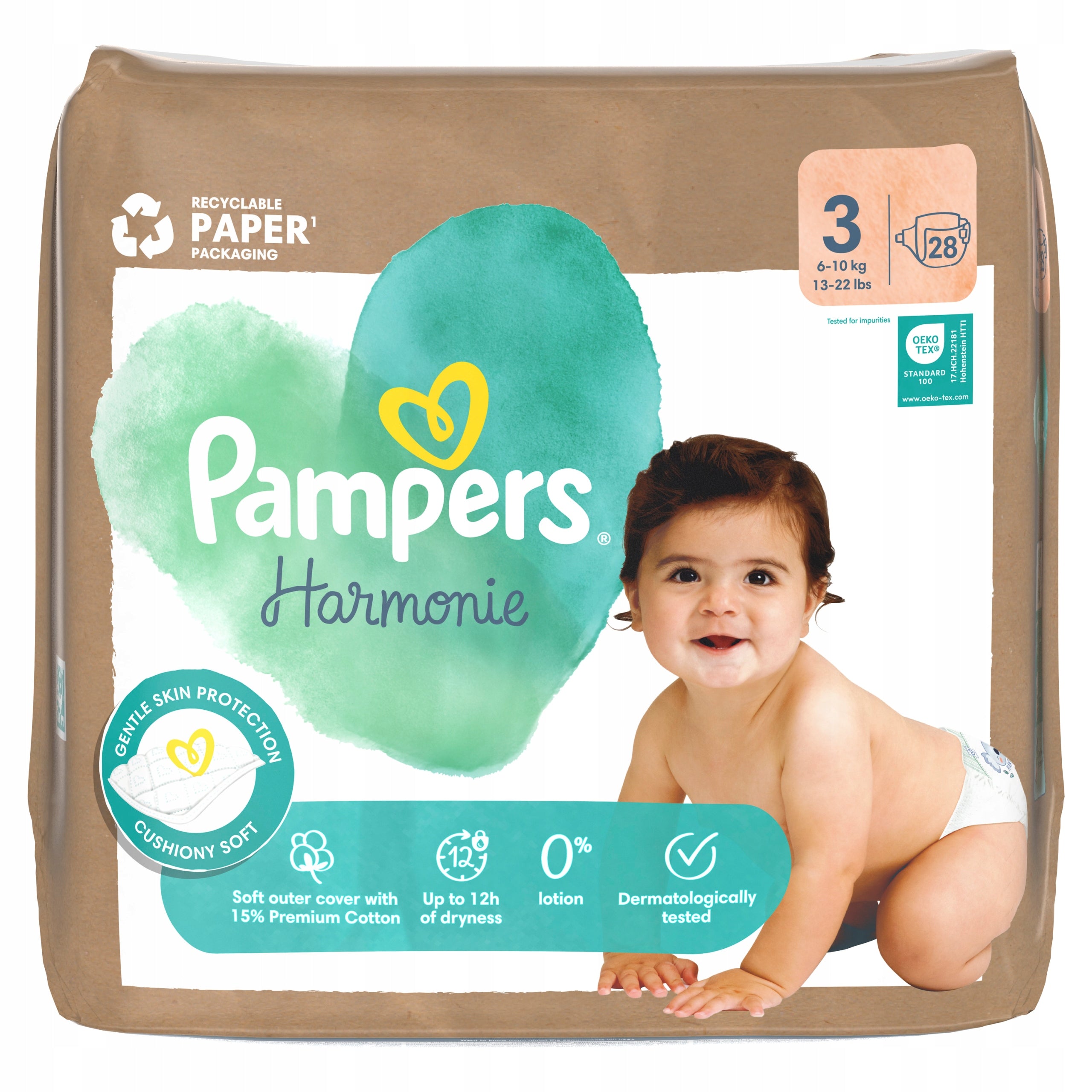 Diapers Pampers Harmonie size 3 28 pcs. Packaging status original