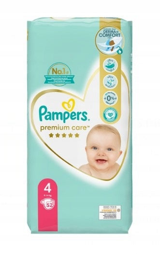 Diapers Pampers PREMIUM CARE 4 52 pcs Breathable Night Day