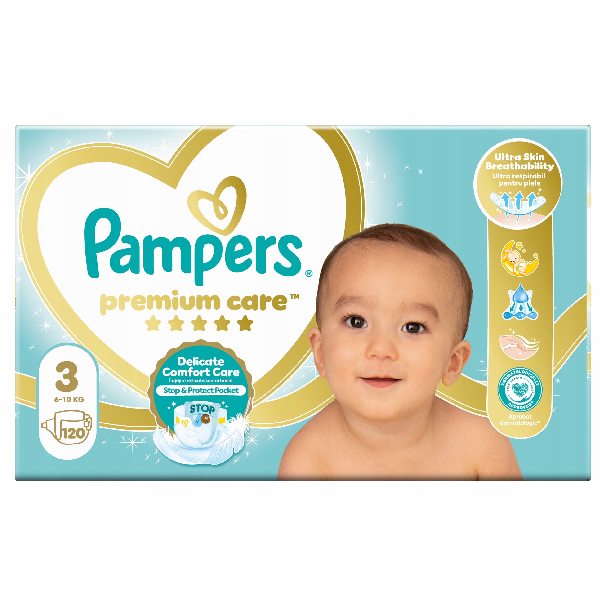 Diapers Pampers Premium Care r 3 6-10kg 2x120 pcs. Manufacturer code 4015400465461